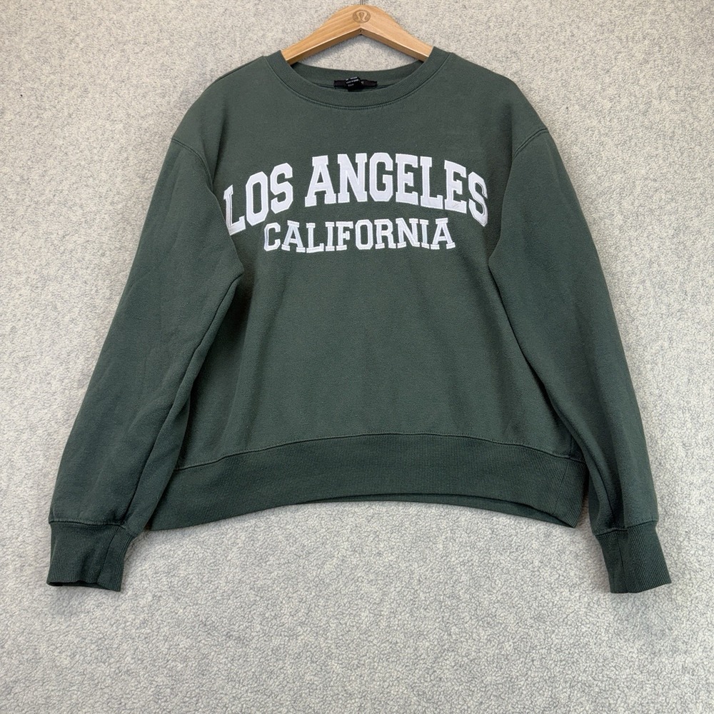 Forever 21 Womens Los Angeles California Graphic Sweatshirt Green M